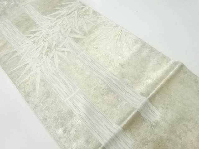 JAPANESE KIMONO / ANTIQUE FUKURO OBI / SILK / WOVEN BAMBOO GRASS / ARTIST WORK